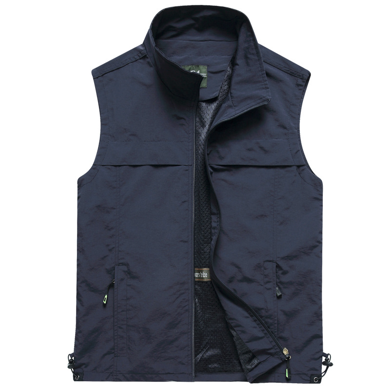 Leather Work Vest - Homens ao ar livre malha coletes