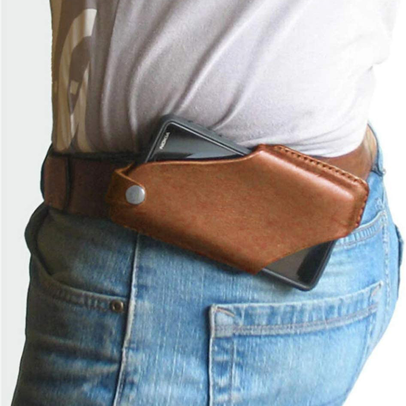 Leather Workout Belt - Saco de telefone vintage bainha de