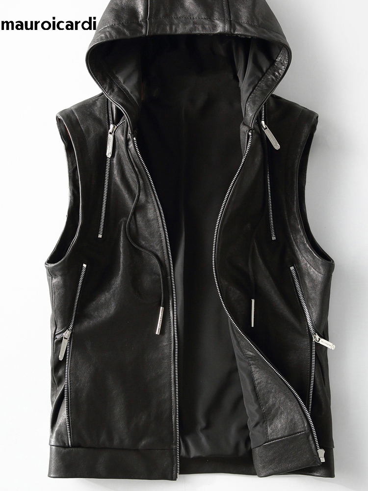 Mauroicardi primavera outono l - Leather Work Vest avaliação e preço