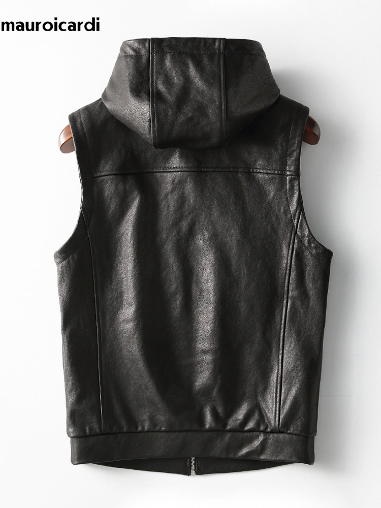 Mauroicardi primavera outono l - Leather Work Vest avaliação e preço