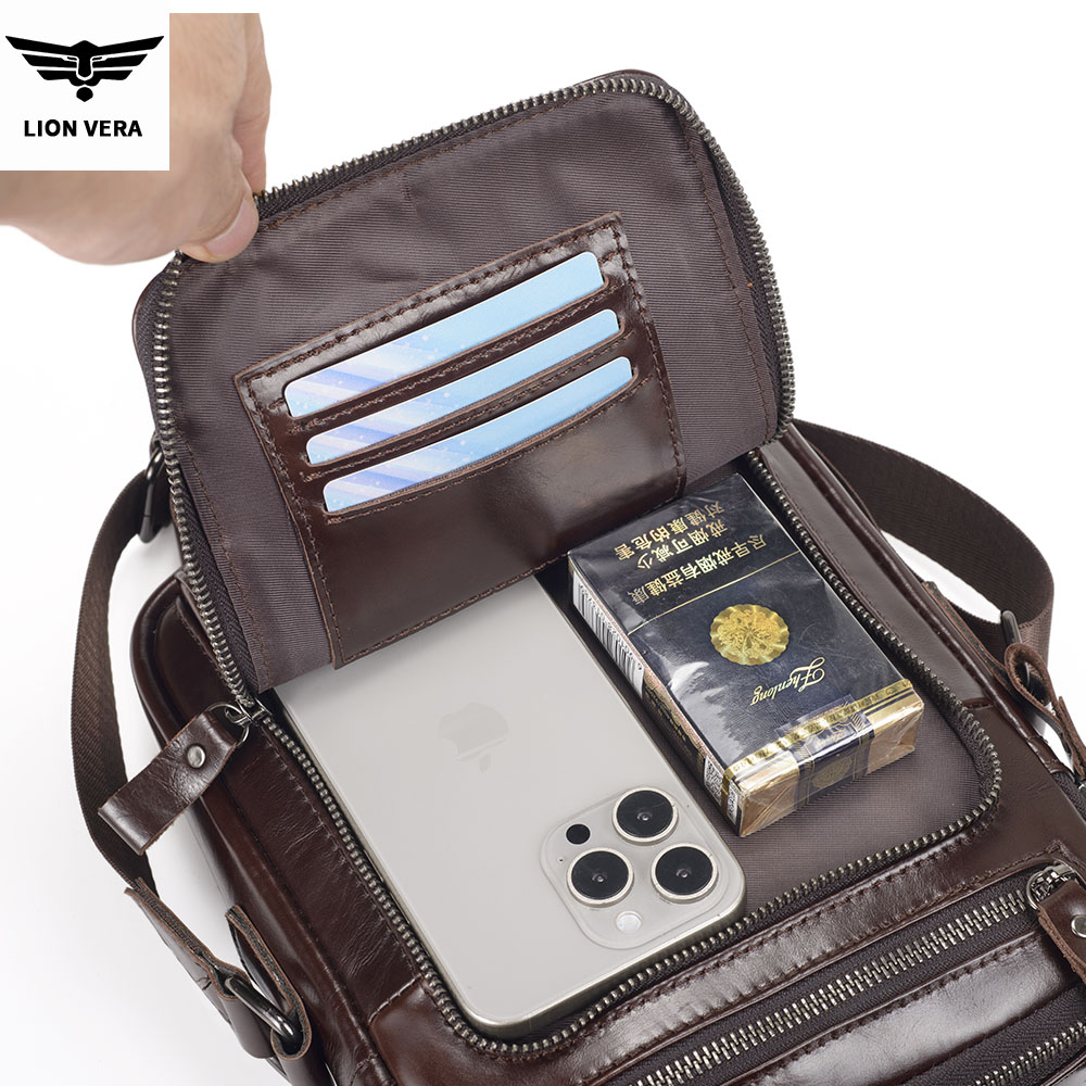 Bolsa de Ombro Masculina LION  - Leatherwork Thread avaliação e preço