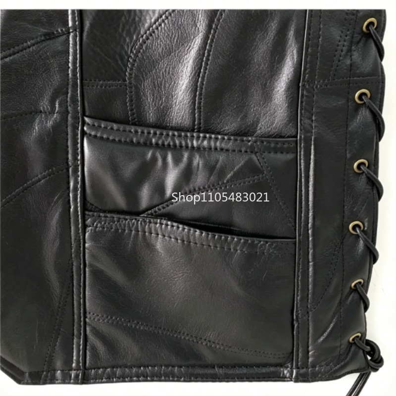 Colete Masculino Preto de Cour - Leather Work Vest avaliação e preço