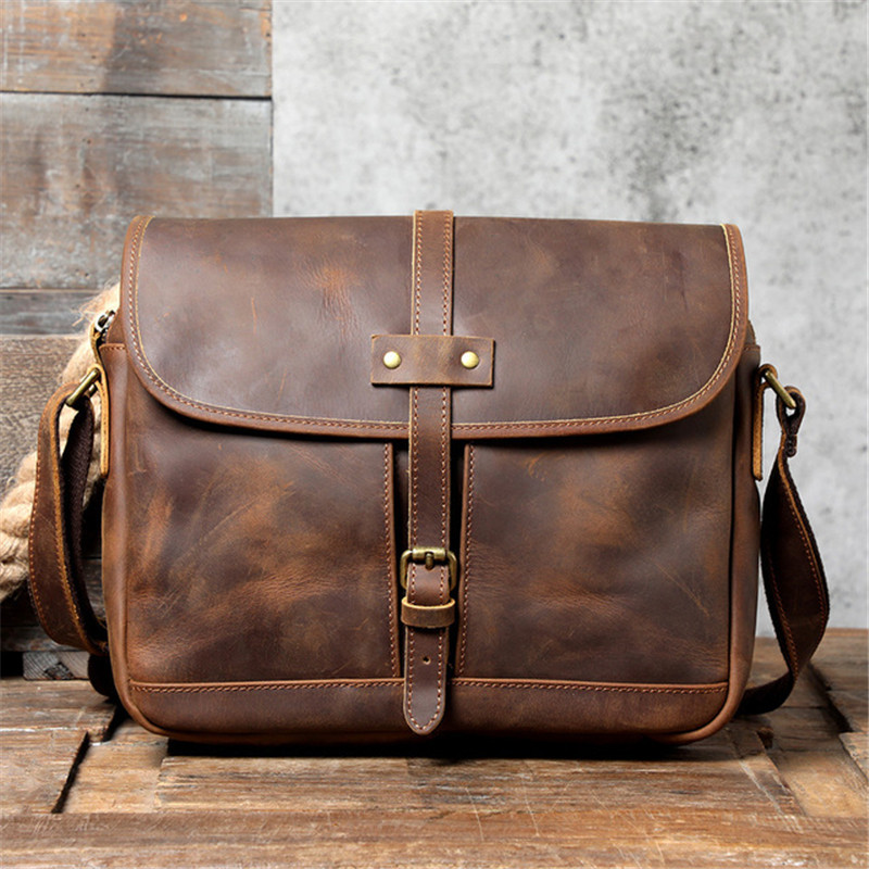 Saco mensageiro de couro louco - Leatherwork Thread avaliação e preço