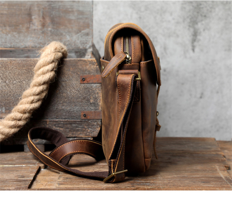 Saco mensageiro de couro louco - Leatherwork Thread avaliação e preço