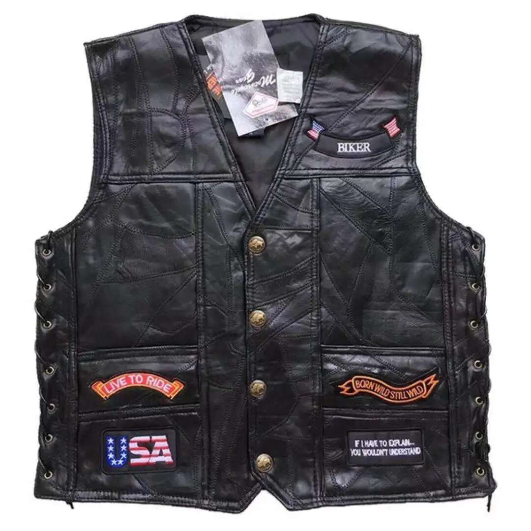 Colete de couro motocicleta Ha - Leather Work Vest avaliação e preço
