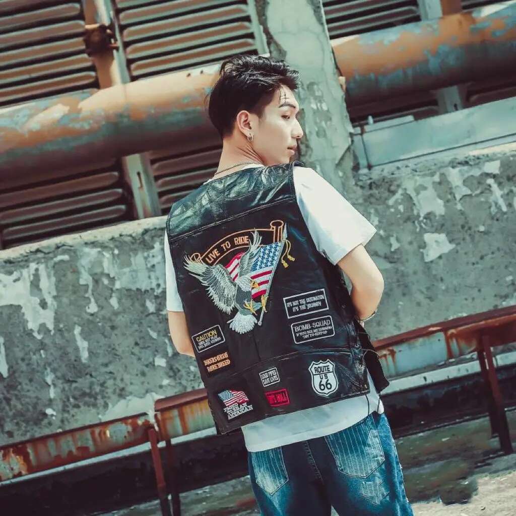 Colete de couro motocicleta Ha - Leather Work Vest avaliação e preço
