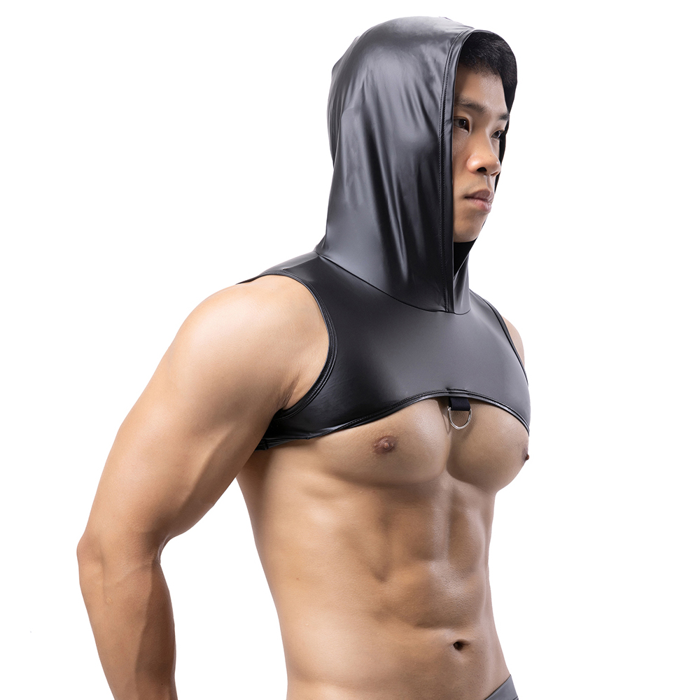 Homens de couro falso com capu - Leather Work Vest avaliação e preço