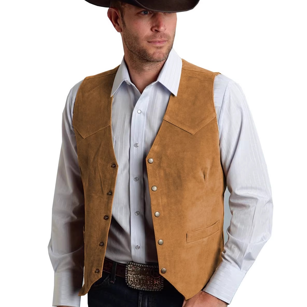 Colete Masculino 2026 em Couro - Leather Work Vest avaliação e preço